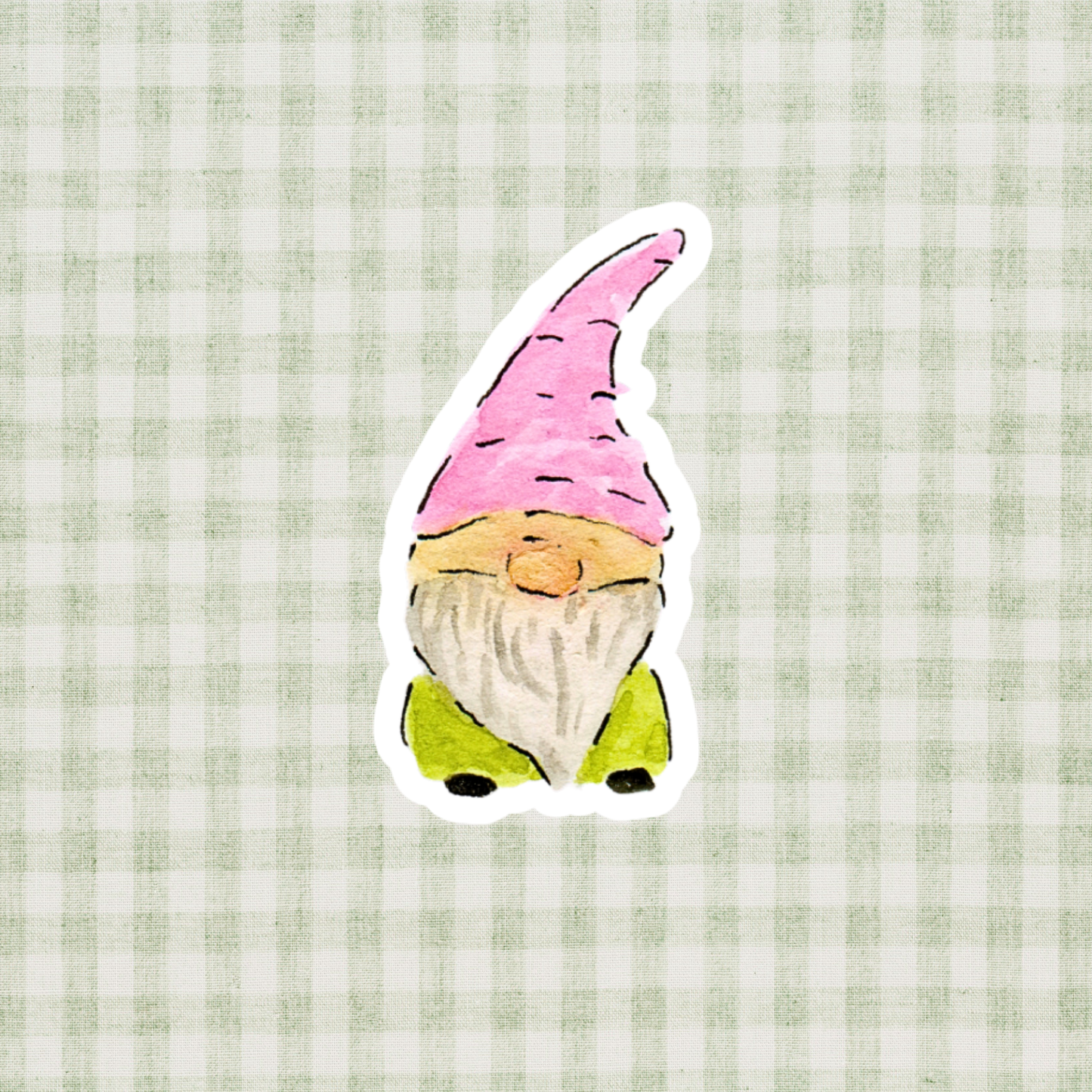 Garden Gnome Watercolor Sticker
