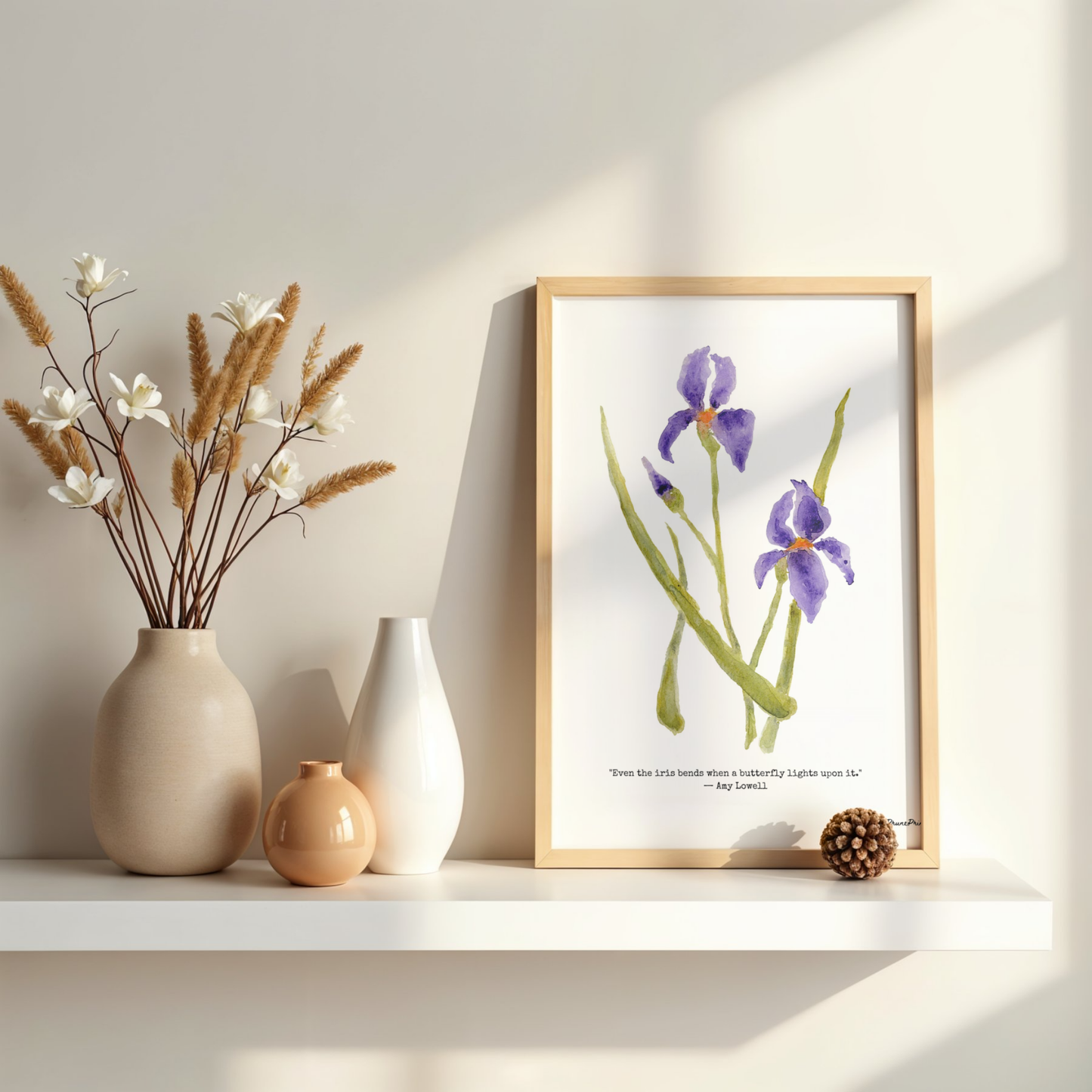 Purple Iris Watercolor Print
