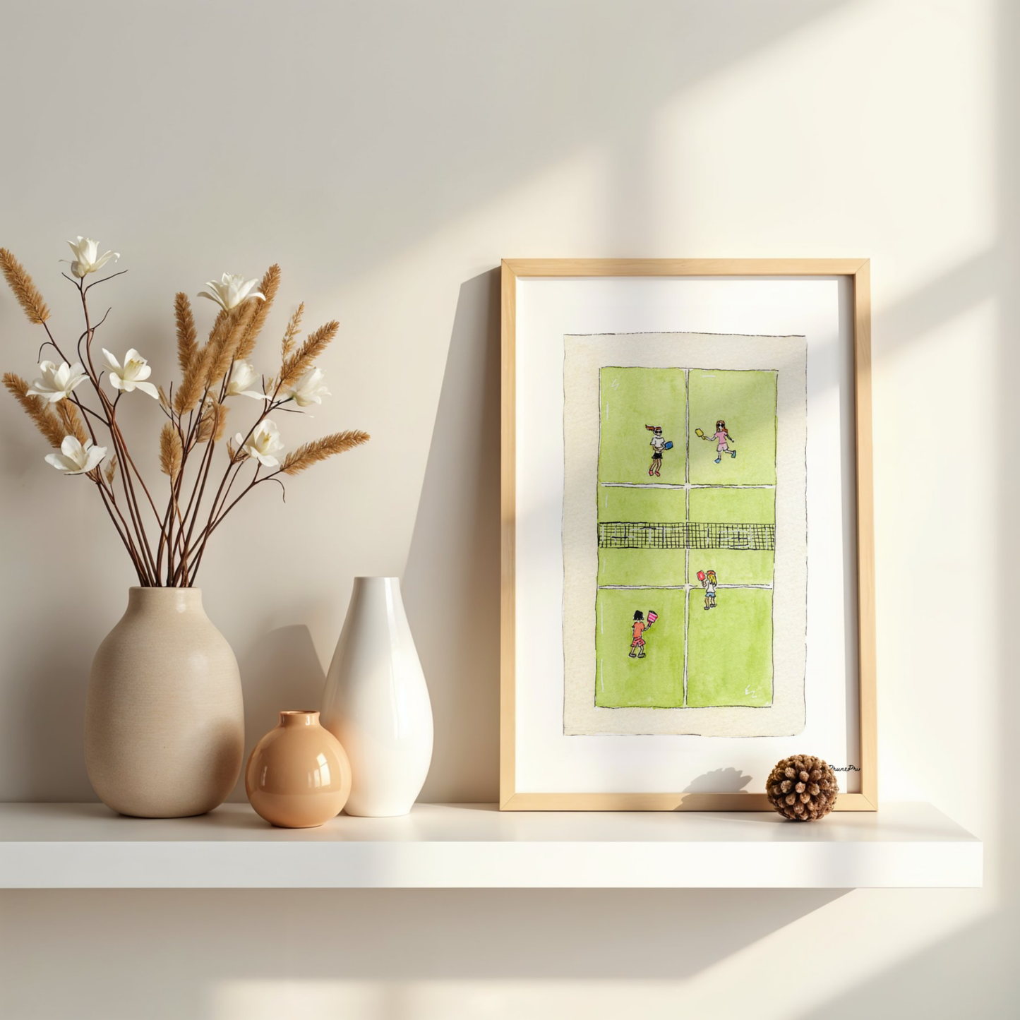 Pickleball Watercolor Print
