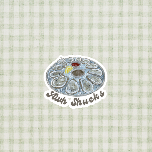 "Awh Shucks" Oyster Platter Sticker