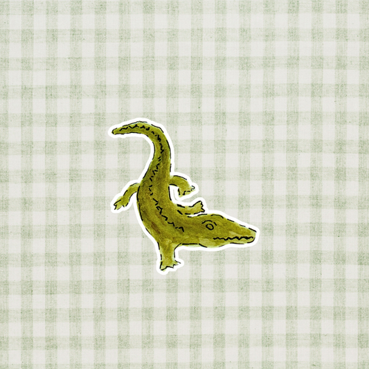 Whimsical Alligator Watercolor Sticker