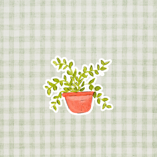 Potted Houseplant, Pothos Watercolor Sticker