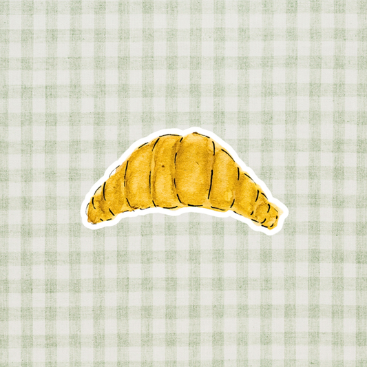 Golden Croissant Watercolor Sticker