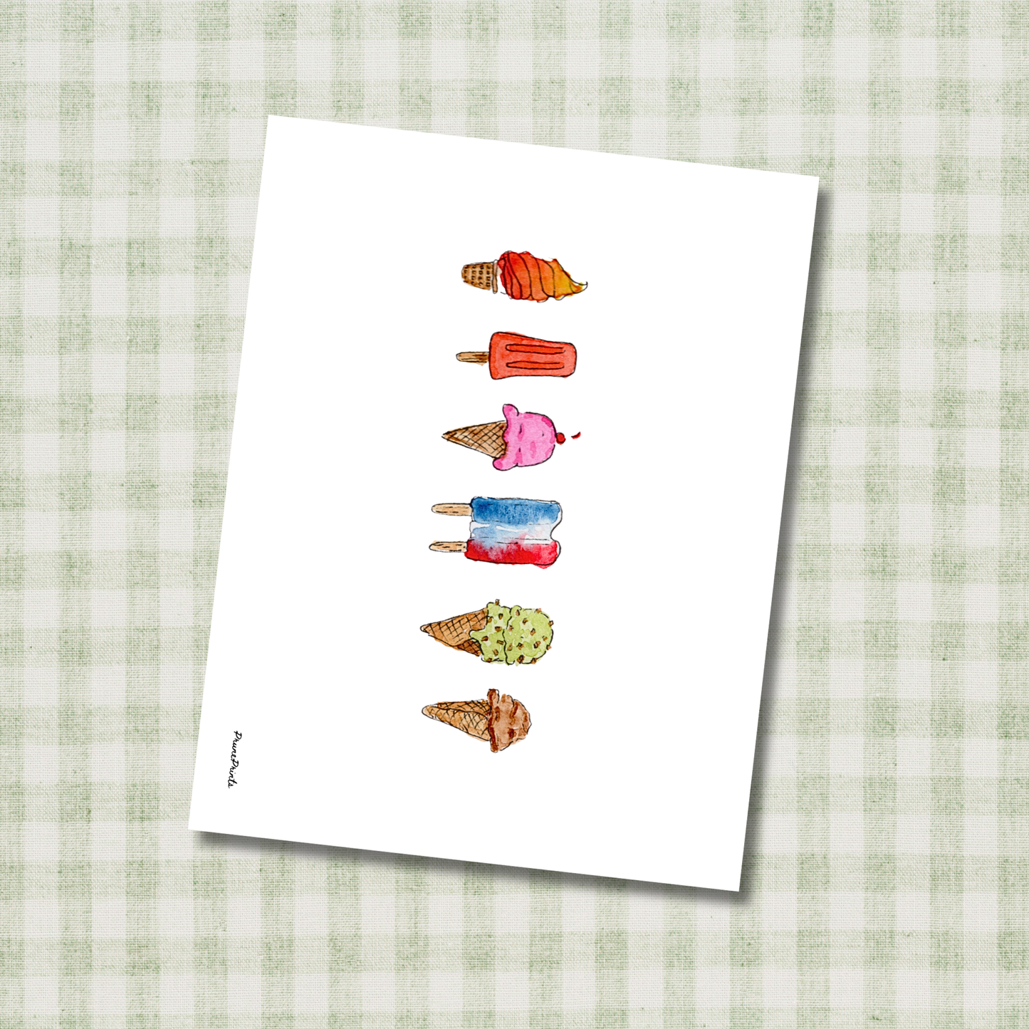 Ice Cream Watercolor Print