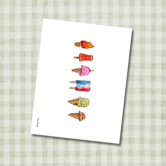 Ice Cream Watercolor Print