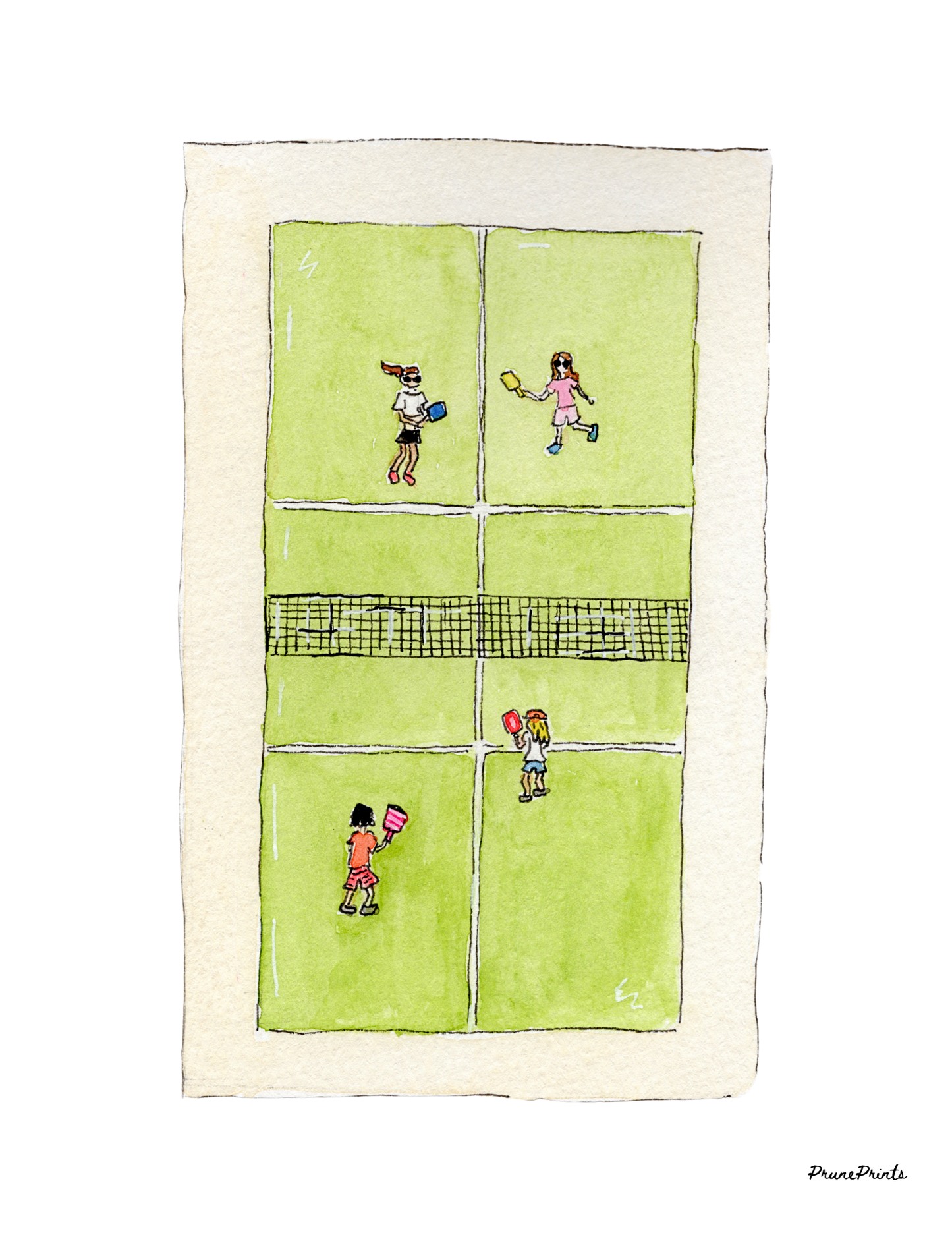 Pickleball Watercolor Print