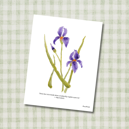Purple Iris Watercolor Print